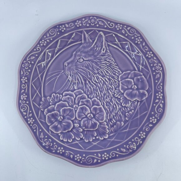 patience brewster cat themed decorative plates set of 4 the meow collection - Picture 3 of 6